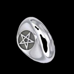 NWOT Handmade Mens Wiccan Pentacle Pentagram Sterling Silver Ring Stamped 925